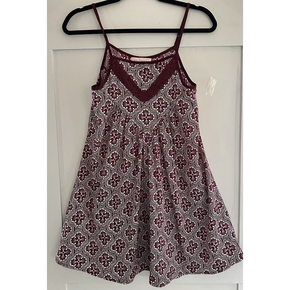 Band of Gypsies Zoe & Rose Burgundy Sleeveless Top Slip Dress Size S